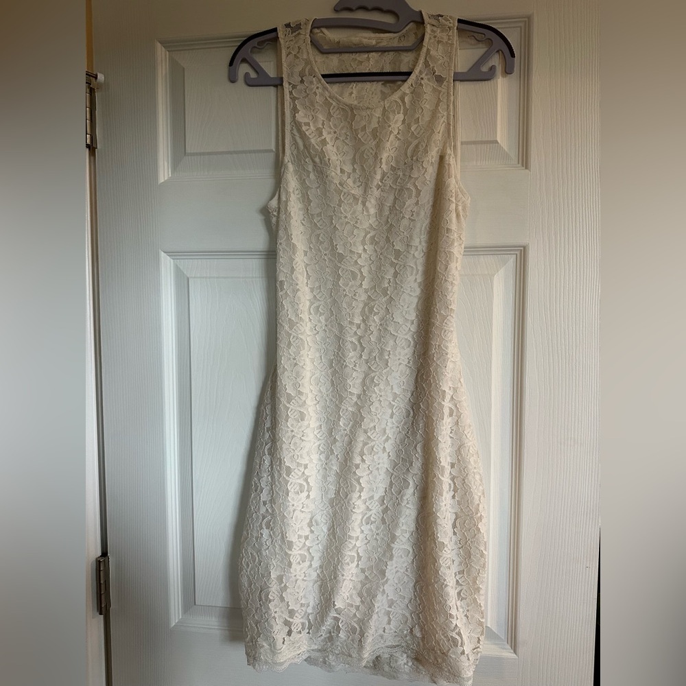 Express Lace Backless Dress - White